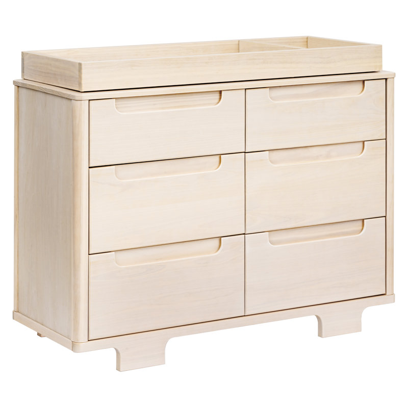 Washed Natural Pine 6-Drawer Scandinavian Dresser