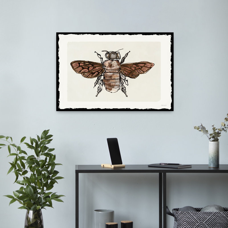 Dessin d'abeille 1, art contemporain d'abeille, H 16 po x l 24 po