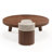 Irregular Round Solid Wood Walnut Coffee Table