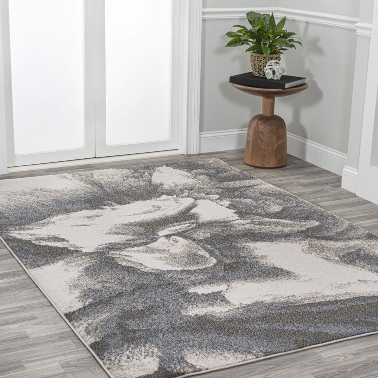 Crapse Abstract Two-Tone Modern Gray/Cream Rug