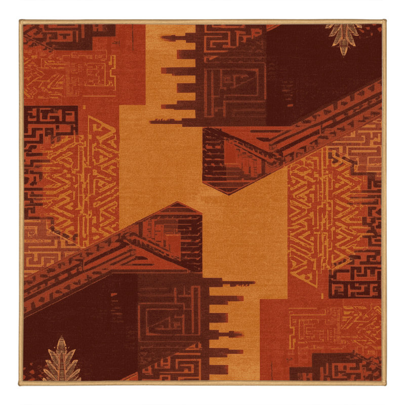 Tapis brun lavable à la machine Pahola, 8 pieds carrés