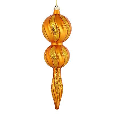  Faîteau de bonbon doré antique de 16,5 po. Créez un bel arrangement des Fêtes avec ce grand faiteau de bonbon qui présente des accents de paillettes. Fabriqué en plastique incassable. L'ornement a un capuchon percé fixé avec un fil floral vert.