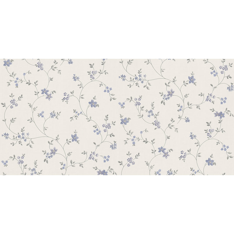 Maison Charme Petit Floral Motif 10.05m x 53cm Wallpaper Roll, Grey