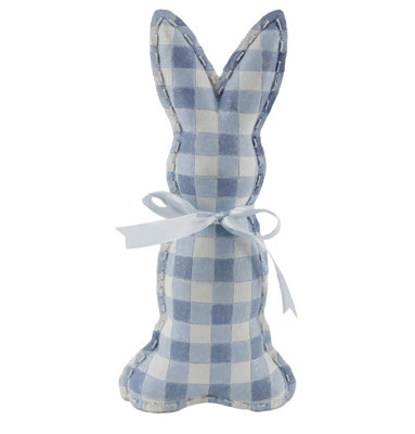 12" Resin Bunny Checkered - Blue