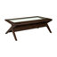 Table basse Rocket en bois et verre trempé, brun marocain
