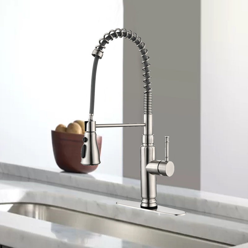 Home Adores Pull Down Kitchen Faucet, Brushed Nickel