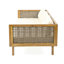 Lit de jour 3 places avec assise en bois et coussins