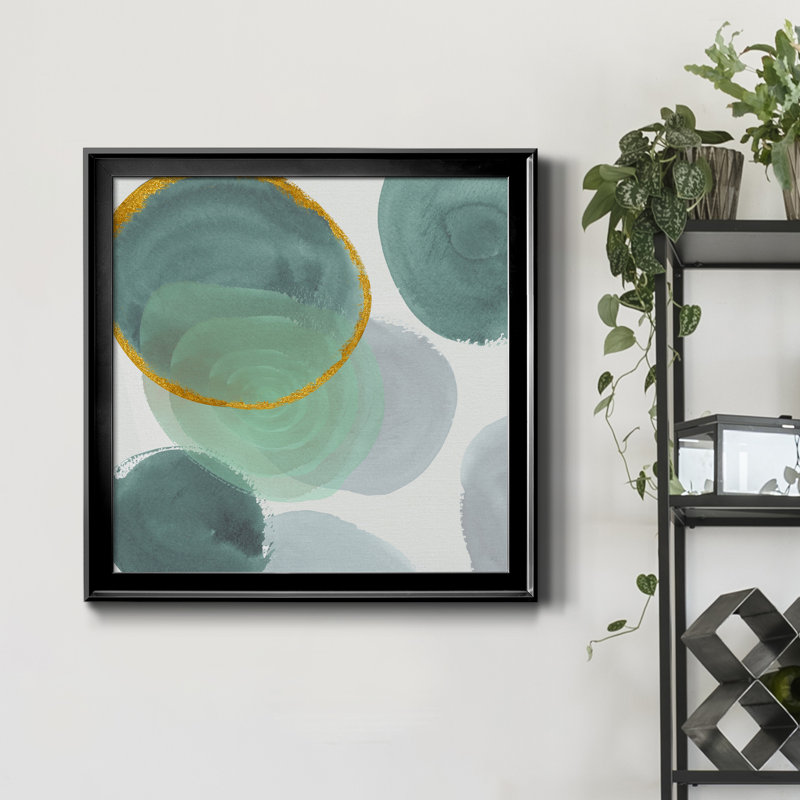 Ontario II - peinture sur toile encadrée, Cadre noir, H 17,5 po x l 17,5 po x P 1,5 po