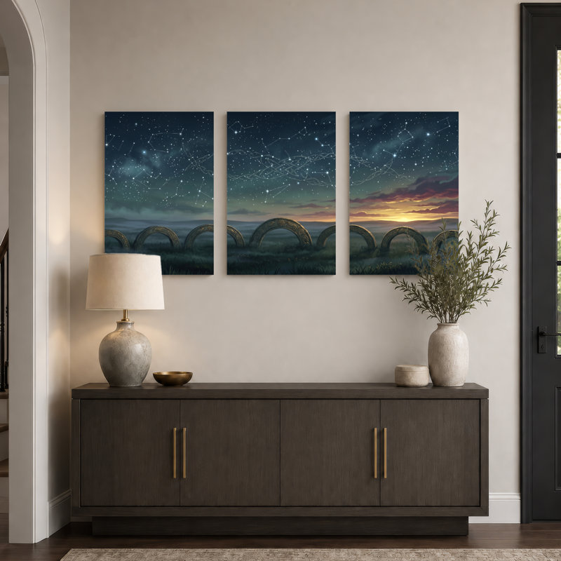 Ensemble de 3 toiles décoratives « Ciel étoilé » pour salon, chambre et décoration intérieure, 2030
