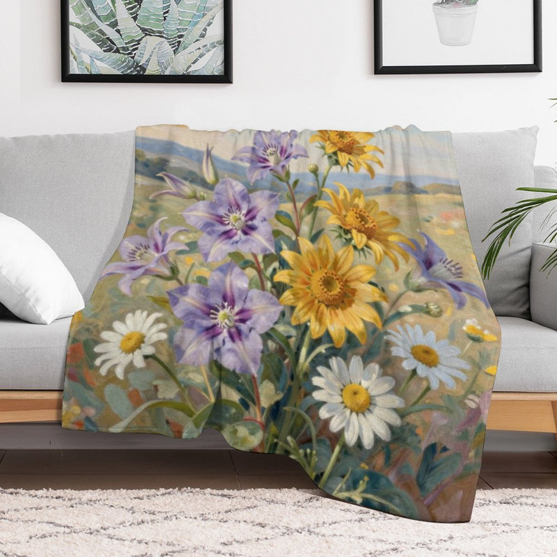 Jeté en flanelle Vibrant Wildflower Luxury, 30x40in