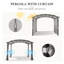 Pergola arquée 10 pi x 10 pi avec auvent et rideaux d'intimité - Structure en acier robuste pour patio et cour arrière - gris-109011404