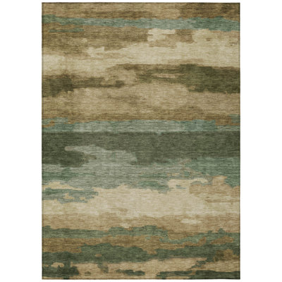 Machine Washable Indoor/Outdoor Chantille ACN2870 Abstract Rug