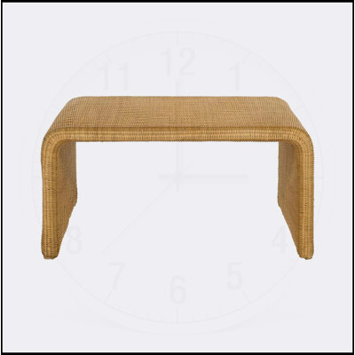 Square Woven Rattan Coffee Table with Mid-Century Modern Design and Functional Storage, Perfect for Boho Interiors.
