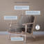 Chaise avec accoudoirs en lin 28,35 po Dez-87868521