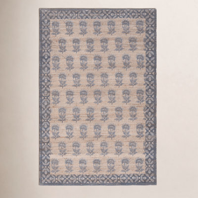 Hand-Woven Floral Performance Rug