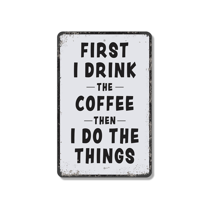 Plaque en plastique rustique amateur de café 8 po x 12 po