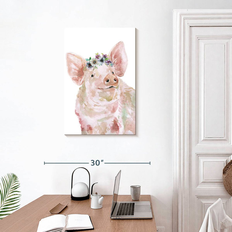 Brampt Flower Crown Pig, 30" H x 20" W