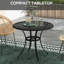 Abdulkerim Aluminium Garden Table with Parasol Hole for 2-4, 90cm Round Black