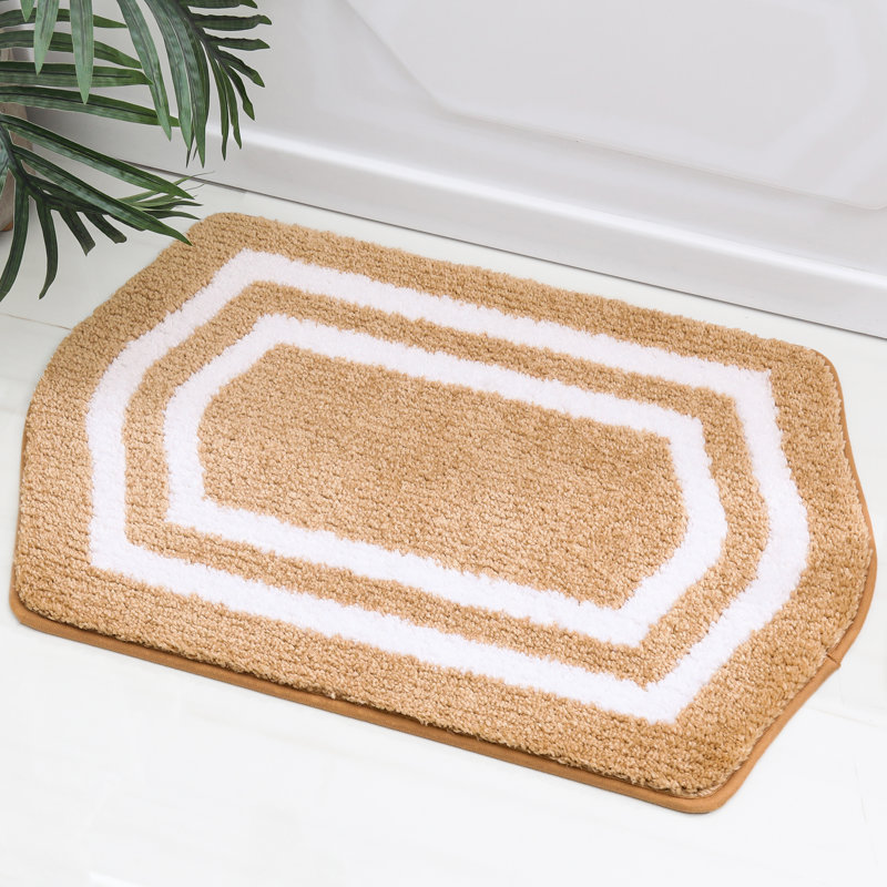 Tapis pour salle de bain Shilyn, L 17 po x L 27 po, Orange
