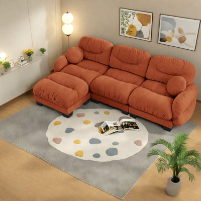 Canapé modulaire compressible en chenille à 3 places pour la maison