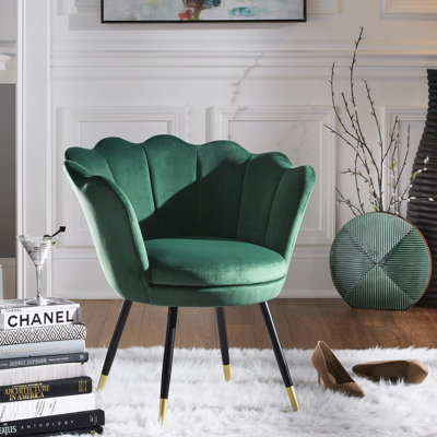 Fauteuil demi-tonneau en velours 28,35 po Willington