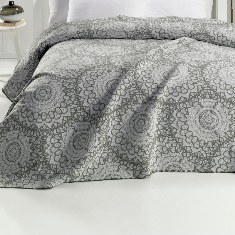Couvre-lit / couvre-lit 100% coton Gerardo, Kaki