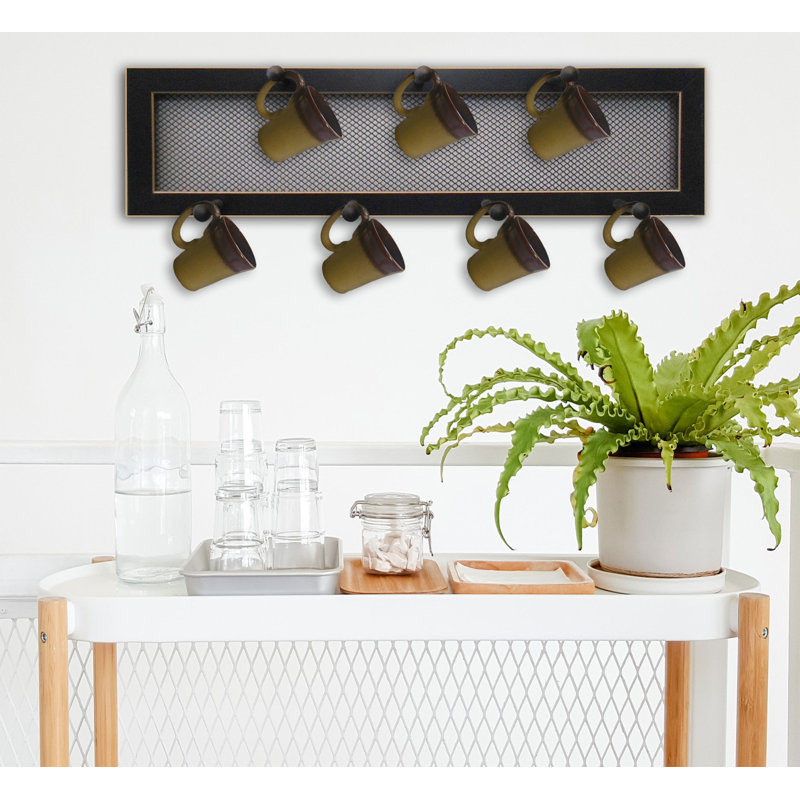 Étagère à 7 tasses par Millwork, H 7 po x l 26 po, Noir