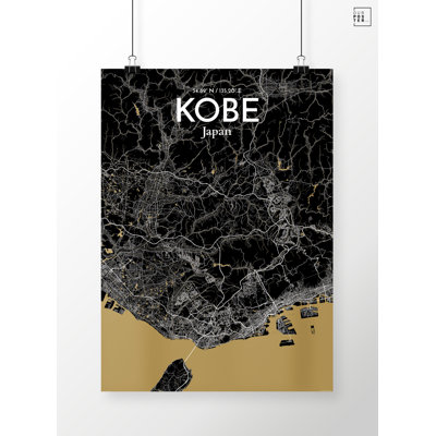 « kobe »-impression d’art graphique sans cadre sur papier