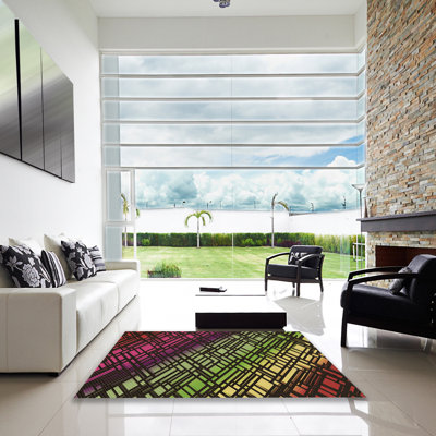 Tapis brun tissé à la machine