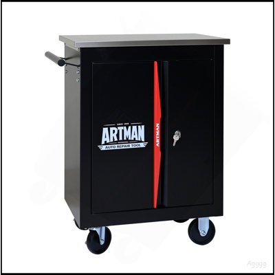 DOUBLE-DOOR CLAPBOARDl MULTI-FUNCTION TOOL CART--BLAK&RED