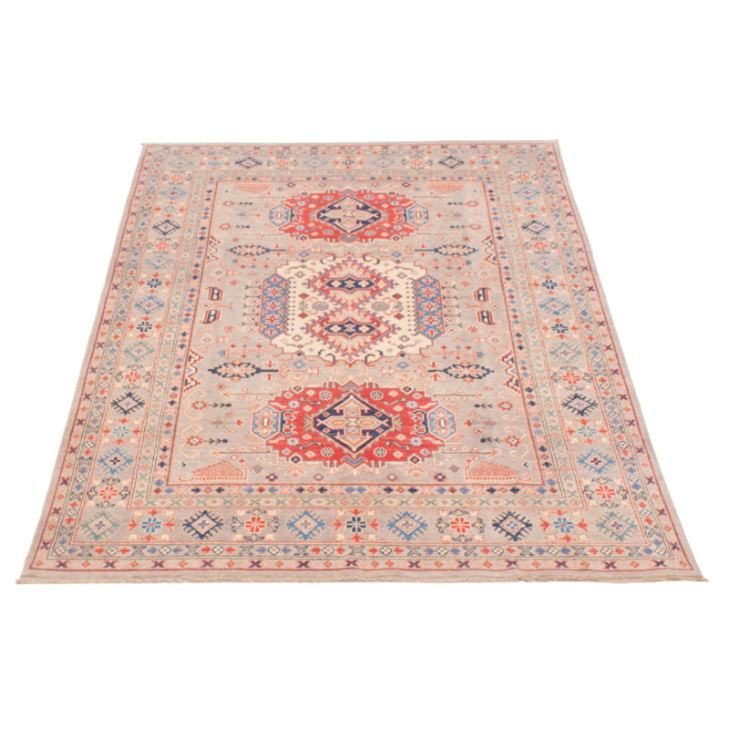 Tapis unique en laine noué à la main gris nouvel âge 5 pi 7 po x 8 pi Galles