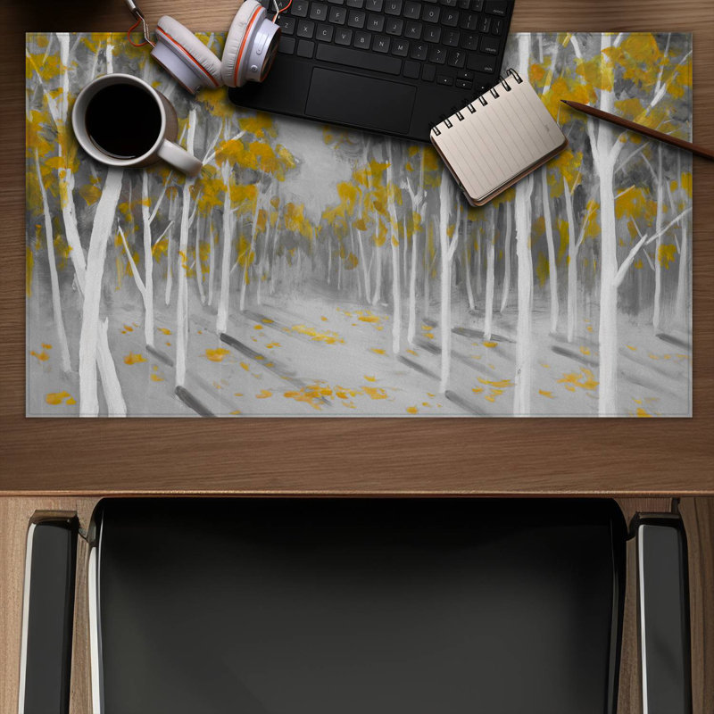 Yellow birch forest - 14.00"x24.25" Desk mat