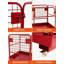 Cage de sécurité pour chariot élévateur pliable, panier de 36 脳 36 pouces, capacité de 1 200 lb avec chaîne de garde-corps et trou de bonde pour 1 à 3 personnes-128783984