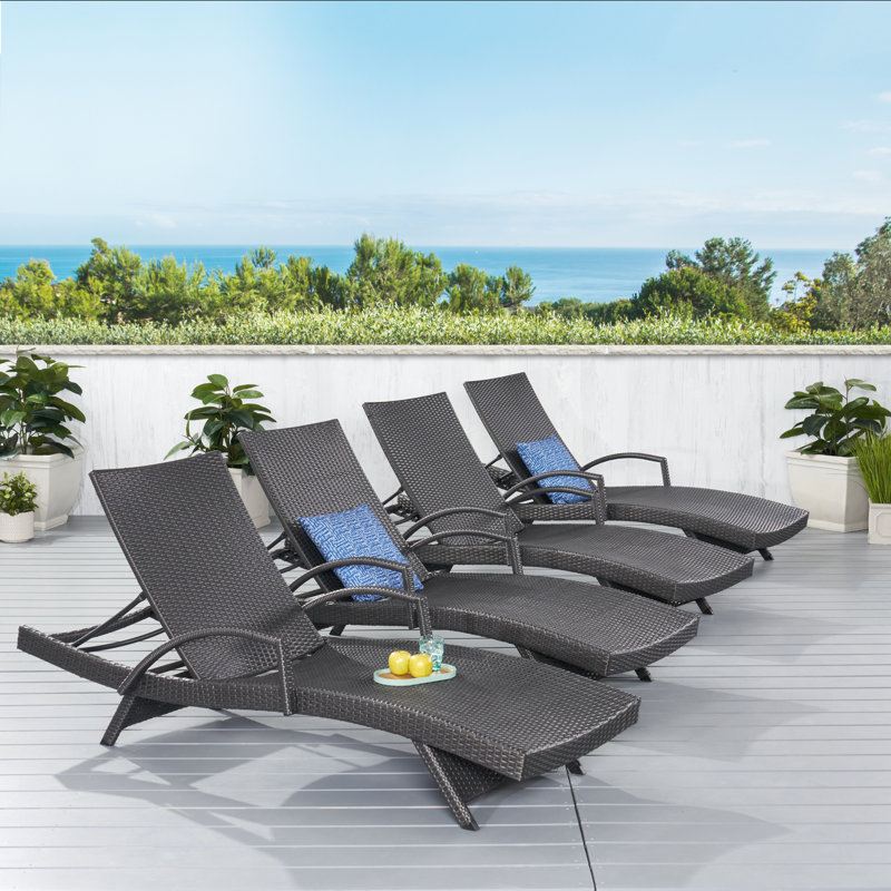 Ensemble de chaises longues inclinables 79,25 po Blaise, Gris