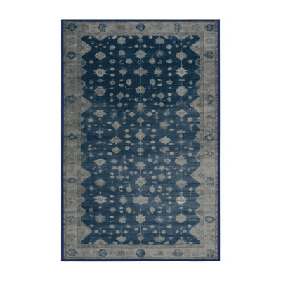 Machine Washable Overdyed Gray Area Rug