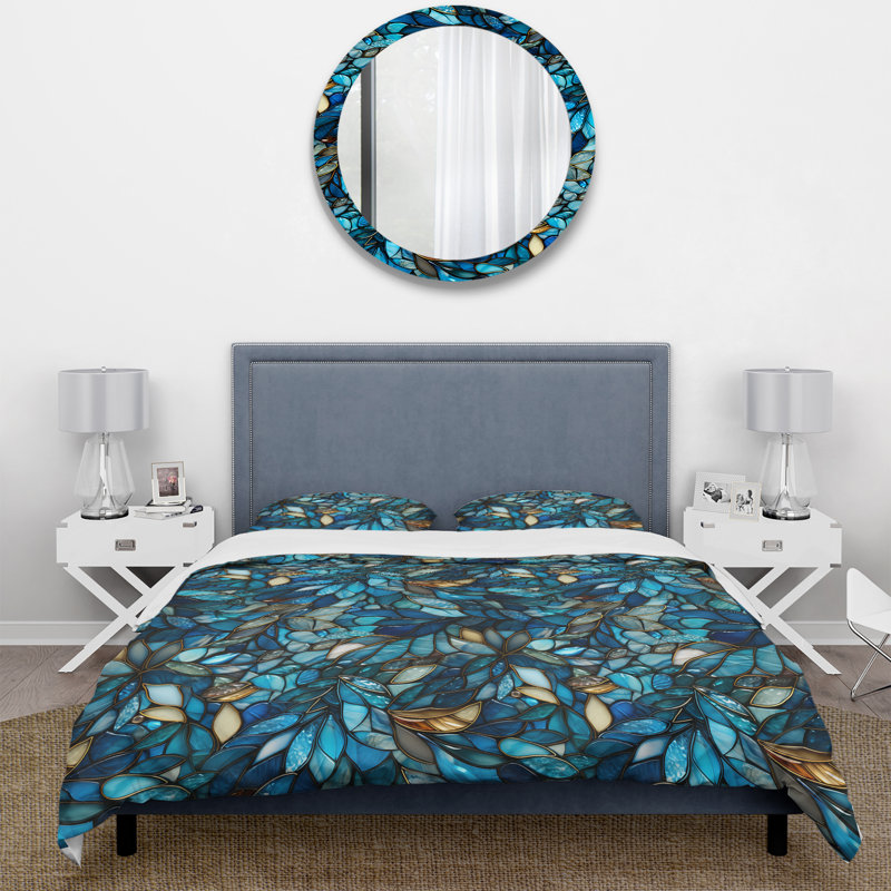 Ensemble de housse de couette Ocean Mosaic, Housse de couette simple + 1 taie décorative stan