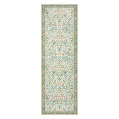  Vintage Bird Washable Area Rugs for Living Room Floral Soft Rug Low Pile Print Carpet
