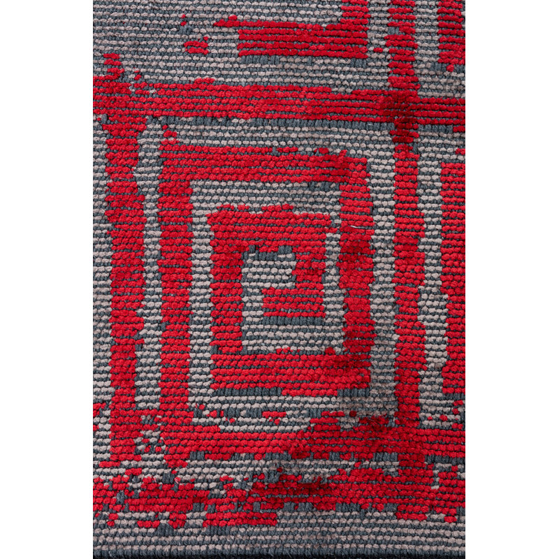 Rapture Red/Gray GeometricLuxury Area Rug, Rectangle 7'10" x 11'2"