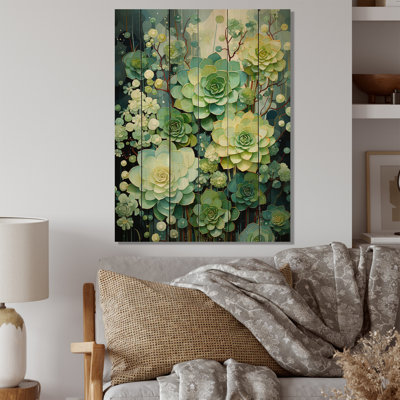" Green Succulents Flowers Serene Succulents VIII "