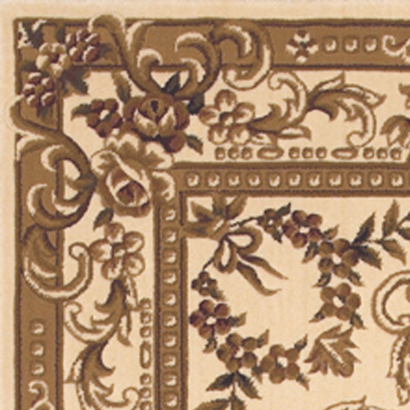 Tapis ivoire Corinthian Aubusson, Rectangle 2 pi 3 po x 3 pi 3 po