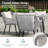 5-Piece All Weather Twisted Rattan Wicker Patio Dining Table Set  With Umbrella Hole And Light Gray Cushions-879915142