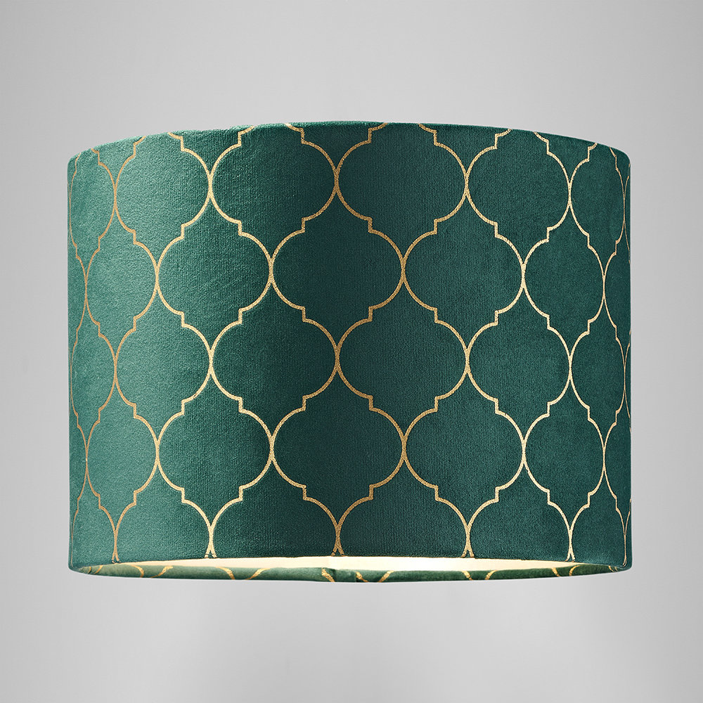 Soft Velvet Lamp Shade with Geometric Foil Decoration