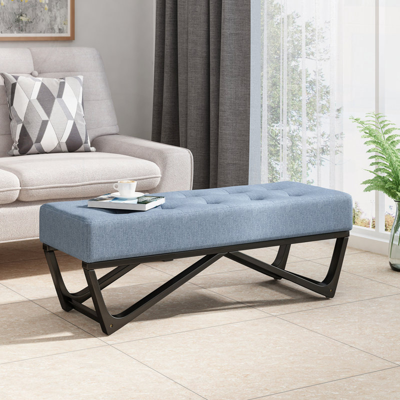 Banc rembourré, Bleu clair