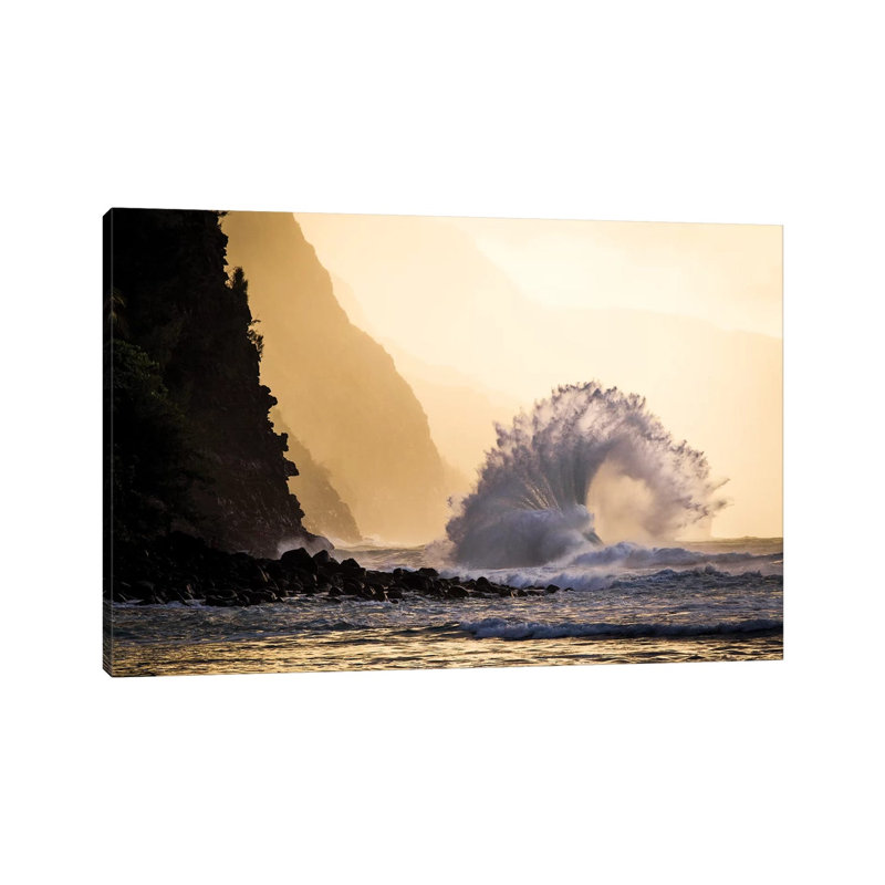 Wave Crashing, Na Pali Coast State Park, Kauai, Hawaii by Jaymi Heimbuch - Wrapped Canvas Print, 152.5 cm H x 101.5 cm W
