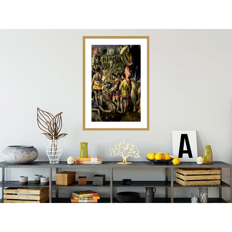 «The Martyrdom of St. Maurice» par El Greco - Estampe numérique encadrée, H 41,5 po x l 29,25 po