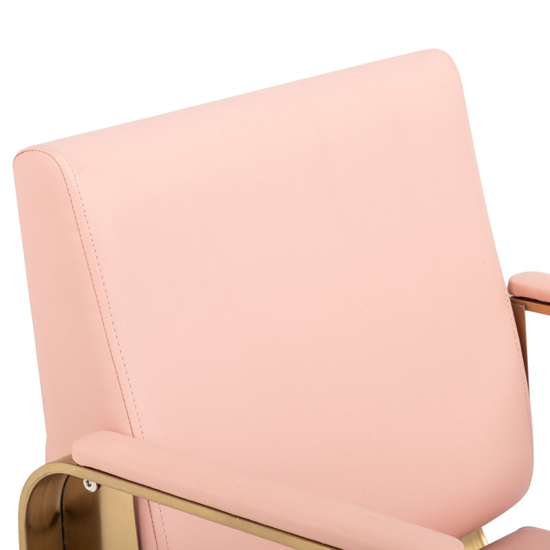 Fauteuil de salon pivotant en similicuir Kriselle, Rose