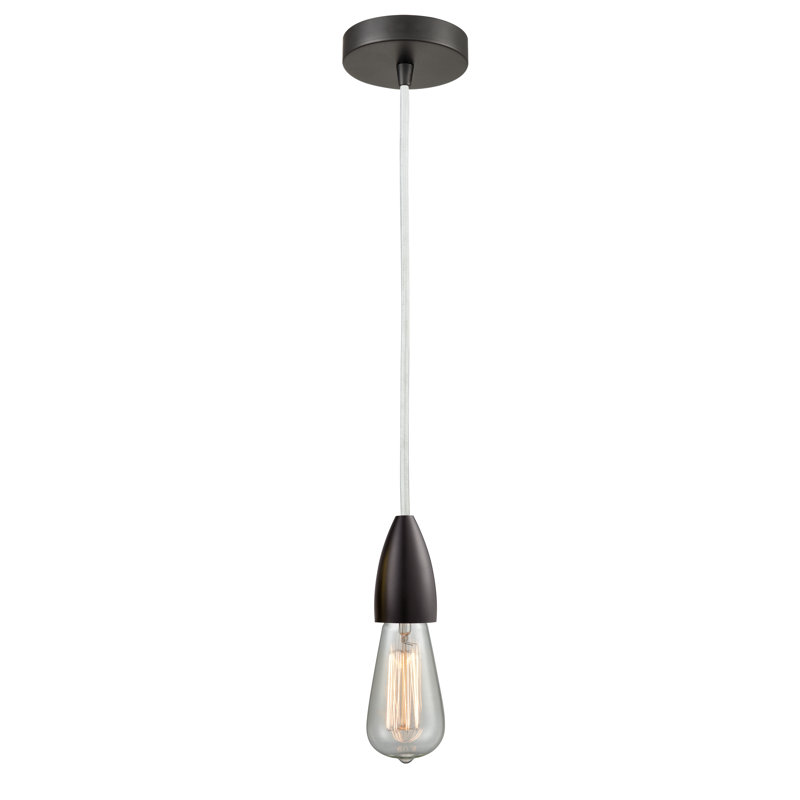 Cecile 1 - Light Single Pendant, Oil Rubbed Bronze/White