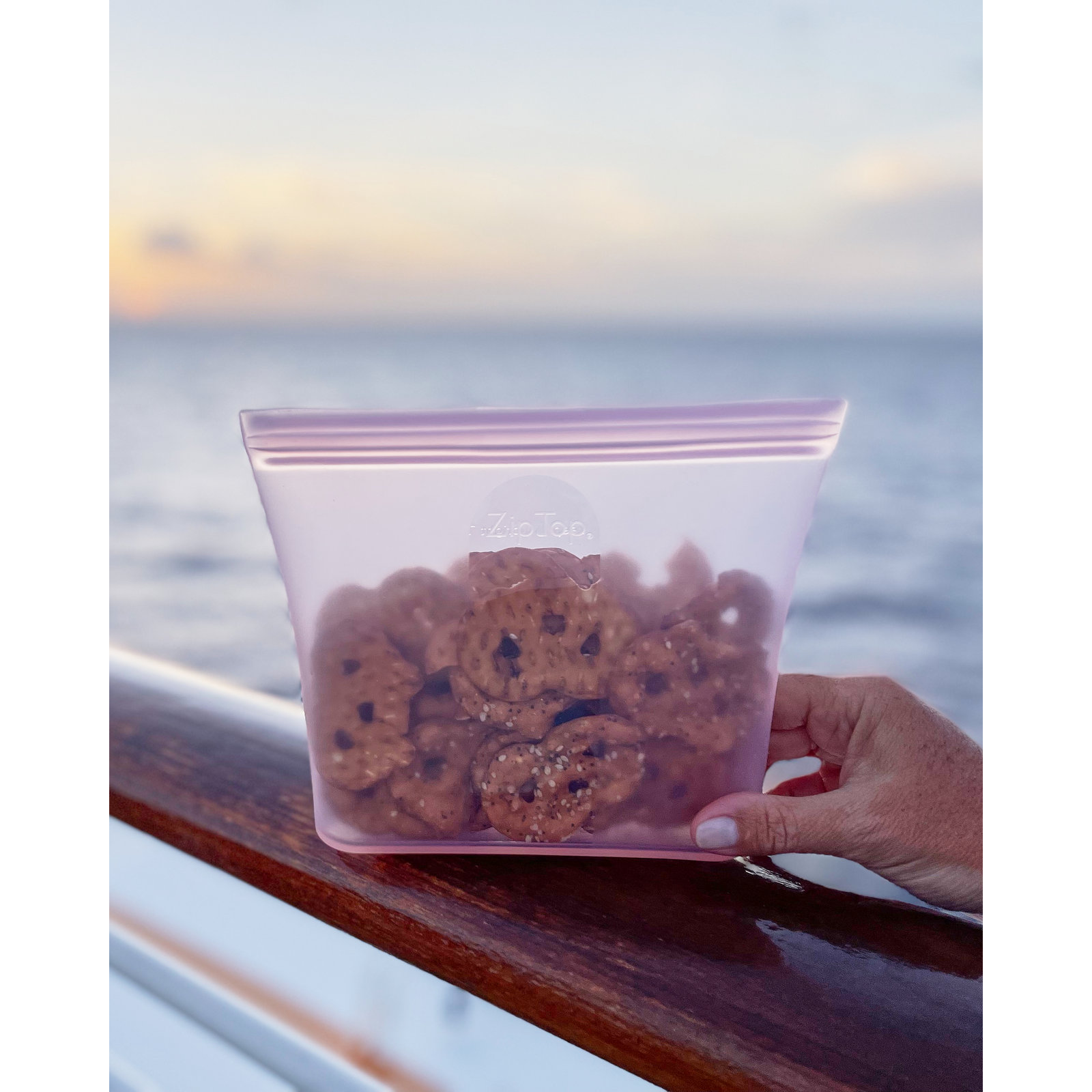 Zip Top Bag Food Storage Container Set, Lavender