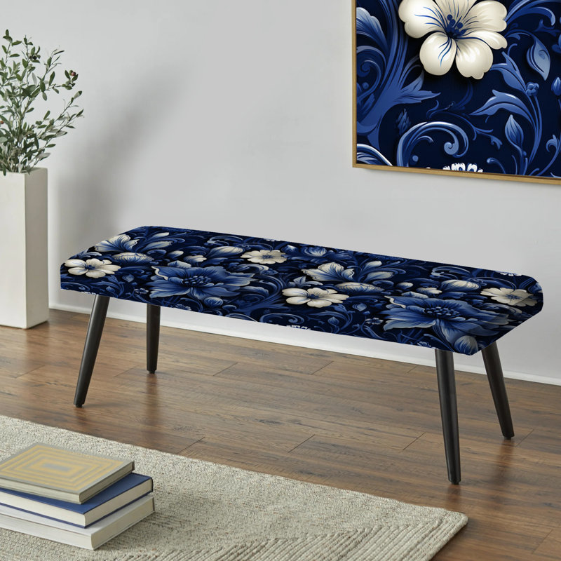 Banc néo-gothique néo-gothique bleu cobalt