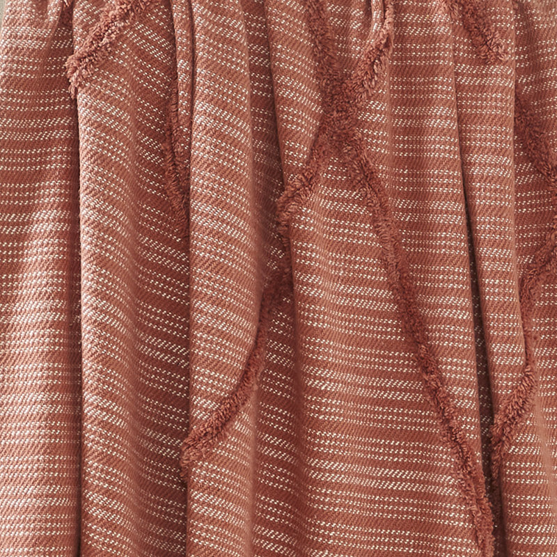 Edda Modern Cotton Throw, Nutmeg